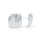 Lara Organic Drop Studs by ARIIRA featuring a sculpted, lightweight design with a polished surface for a modern, elegant look.