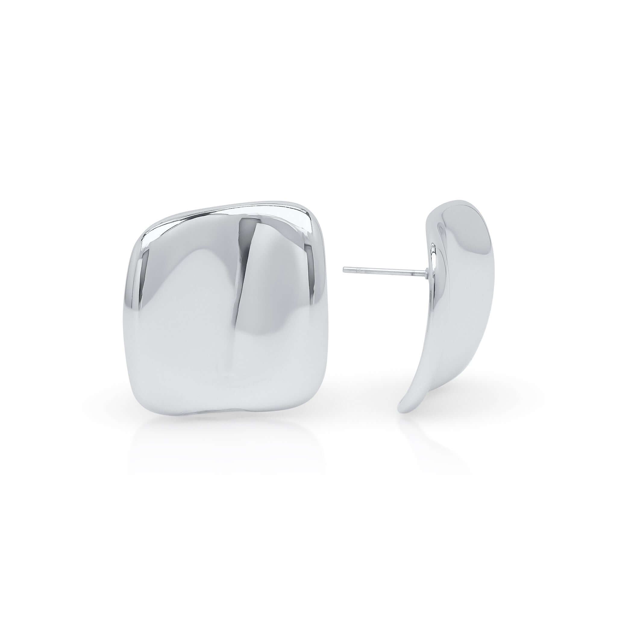Lara Organic Drop Studs by ARIIRA featuring a sculpted, lightweight design with a polished surface for a modern, elegant look.