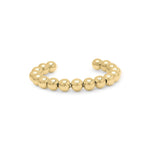 Divina Polished Beaded Gold Bangle by ARIIRA, featuring softly rounded spheres and a gleaming surface for elegant style.