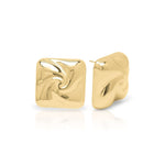 Mira Sculpted Stud Earrings by ARIIRA, featuring elegant swirls and a polished gold finish, perfect for modern and classic styles.