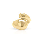 Inaya Sculptural Open Dome Ring by ARIIRA showcasing soft curves and polished gold finish, perfect for minimalistic elegance.