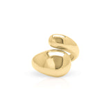 Inaya Sculptural Open Dome Ring by ARIIRA showcasing soft curves and polished gold finish, perfect for minimalistic elegance.