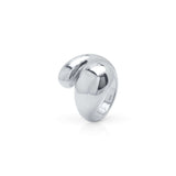 Elegant ARIIRA sculptural open dome ring with a polished mirror finish and fluid curves.
