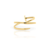 Zehra Textured Spiral Wrap Ring by ARIIRA, showcasing a modern gold design with fluid, textured band for women.