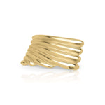 Gold Freya Sculpted Wave Hoops by ARIIRA, featuring a ridged design for elegant movement and everyday styling.