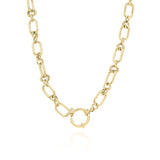 Elina Chunky Link Toggle Chain Necklace by ARIIRA, featuring bold links and a circular clasp, exuding quiet confidence.