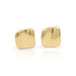 Lara Organic Drop Studs by ARIIRA, featuring fluid lines and a polished gold finish, perfect for casual and occasion wear.