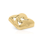Gold Mira Sculpted Stud Earrings by ARIIRA, featuring gentle swirls and a polished, sculptural design.