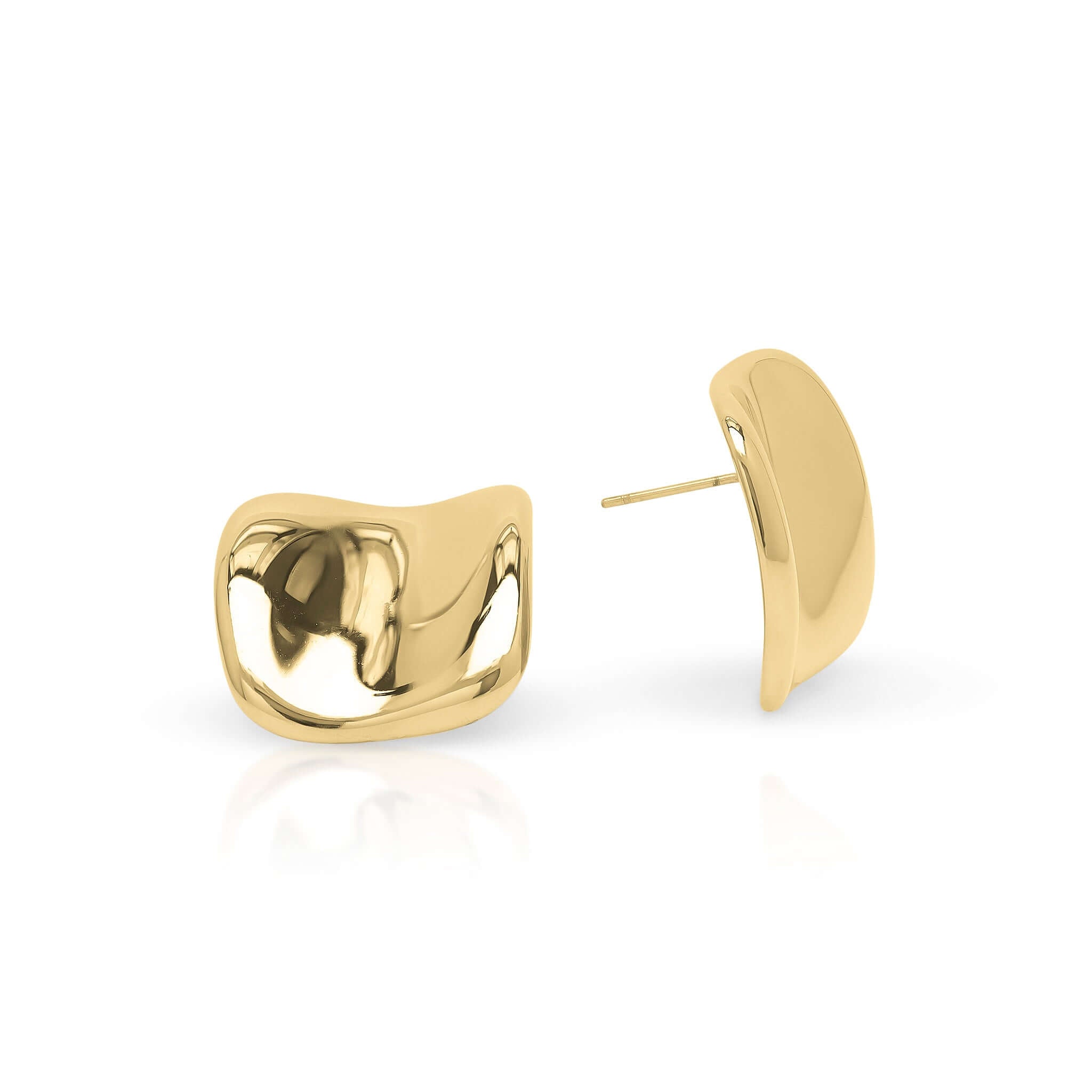 Lara Organic Drop Studs by ARIIRA featuring a sculpted gold design with a polished finish for everyday elegance.