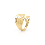 Golden Nadia Hammered Sculptural Open Ring by ARIIRA, featuring a textured, asymmetrical design.