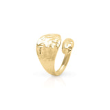 Golden Nadia Hammered Sculptural Open Ring by ARIIRA, featuring a textured, asymmetrical design.