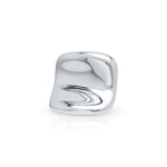 Lara Organic Drop Studs by ARIIRA featuring a polished, sculptural design with a reflective silver surface.