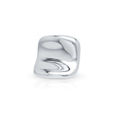 Lara Organic Drop Studs by ARIIRA featuring a polished, sculptural design with a reflective silver surface.