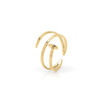 Zehra Textured Spiral Wrap Ring by ARIIRA in gold, featuring a unique coil design with smooth and textured finishes.