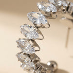 Silver Twyla Marquise Crystal C Hoop Earrings