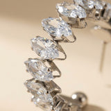 Silver Twyla Marquise Crystal C Hoop Earrings
