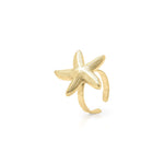Gold starfish adjustable ring by ARIIRA, inspired by the coast and featuring natural texture.