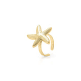 Gold starfish adjustable ring by ARIIRA, inspired by the coast and featuring natural texture.