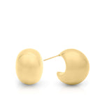Sana Gold Sculpted Dome Earrings from ARIIRA, polished gold-plated studs with a modern rounded design.