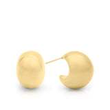 Sana Gold Sculpted Dome Earrings from ARIIRA, polished gold-plated studs with a modern rounded design.