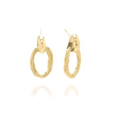 Alina Linked Gold Drop Earrings by ARIIRA, featuring a fluid interlocked design in gold-plated stainless steel.