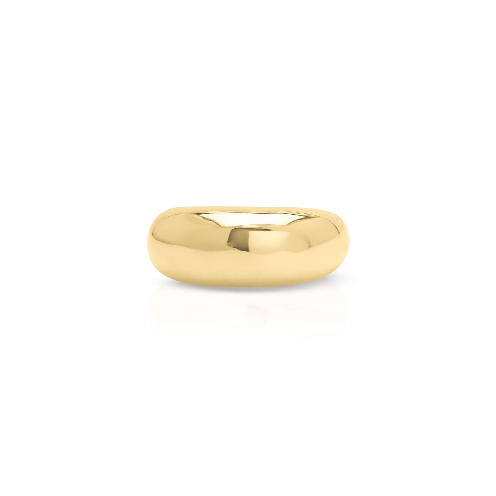 ARIIRA Noura Dome Band Ring in smooth, tarnish-free gold, perfect for daily wear and minimalist layering.