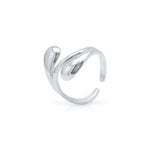 Agnes Water Drop Adjustable Ring by ARIIRA, featuring a sleek, fluid design inspired by falling water.