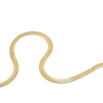 Rhea Sleek Herringbone Bracelet by ARIIRA, featuring a liquid gold design with smooth reflective finish.