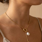 NECKLACE PEARL DROP - Gold