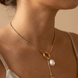 NECKLACE PEARL DROP - Gold