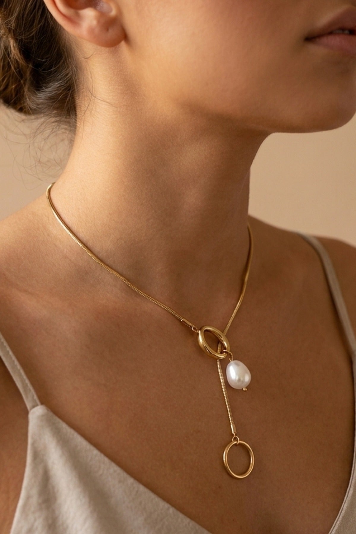 NECKLACE PEARL DROP - Gold