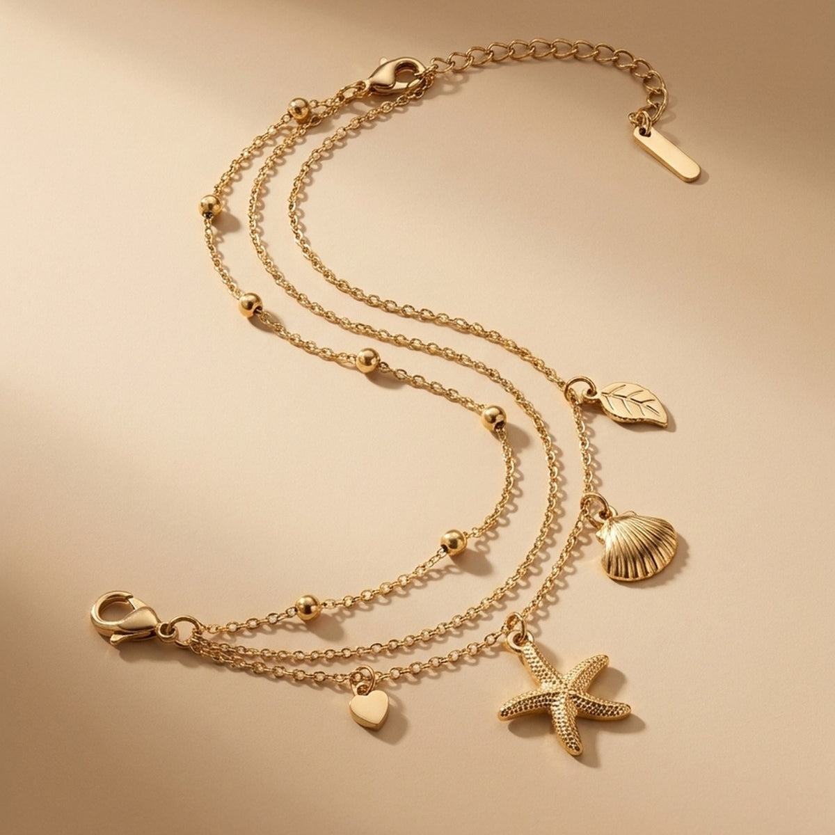 ANKLET SHELL STAR - Gold