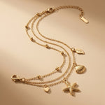 ANKLET SHELL STAR - Gold