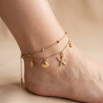 ANKLET SHELL STAR - Gold